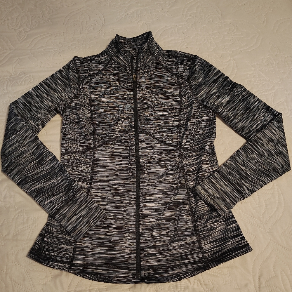 Women's Black and Gray Zip-Up Jacket